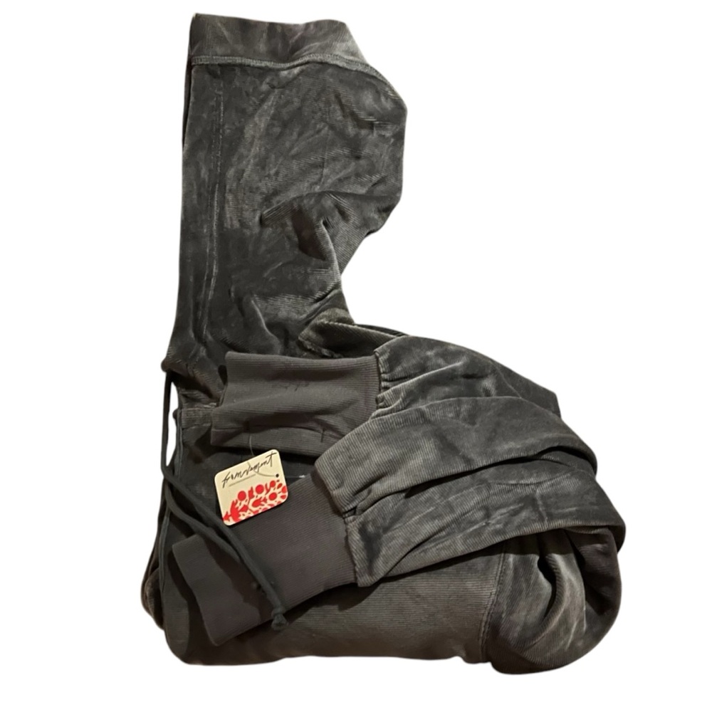 FP Movement by Free People Charcoal Velvet Hooded Jumpsuit - Picture 3 of 6
